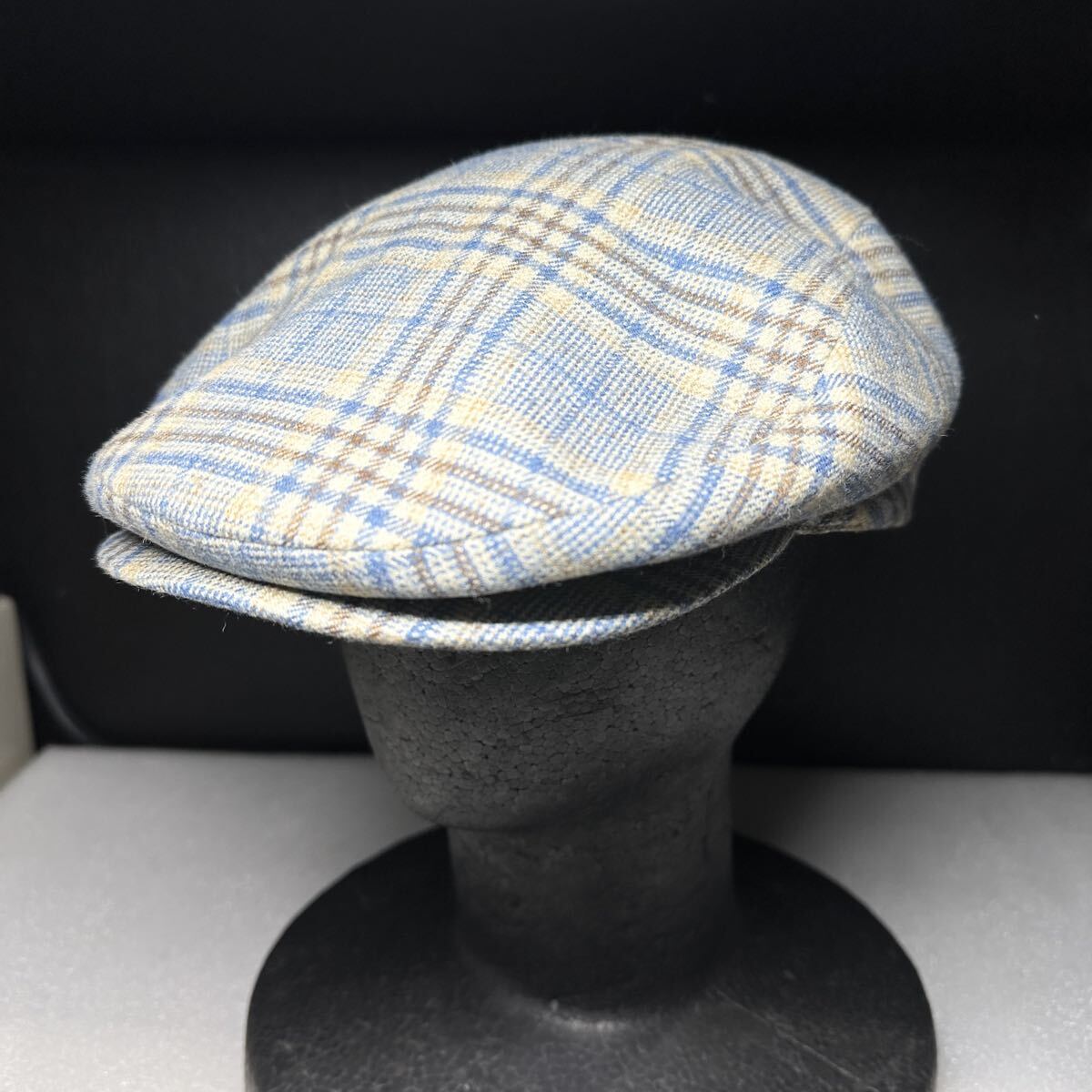 □/Borsalino/ボルサリーノ/ハンチング/キャップ/帽子/グレー×チェック/灰色/チェック柄/
