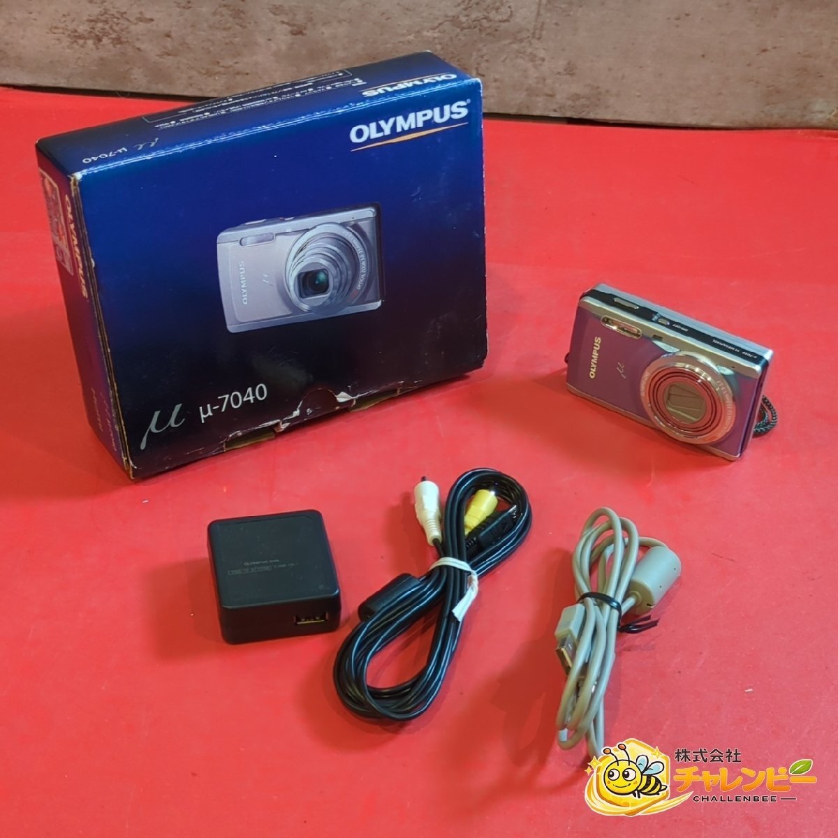 1円～　OLYMPUS　オリンパス　μ 7040　1400万画素　光学7倍ズーム　コンパクトデジタルカメラ　ケーブル類・箱付き　現状品