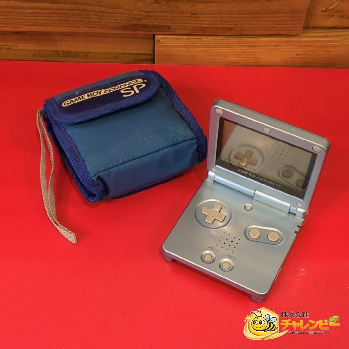 1円～　ゲームボーイアドバンスSP　本体　パールブルー　GBAハード　ソフトケース付き　現状品