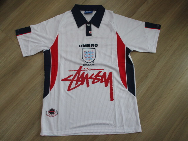 数量限定　W杯　ワールドカップ　ユニホーム　STUSSY×UMBRO イングランド風　ゲームシャツ　XL　ゲームシャツ　サッカー　フットサル　