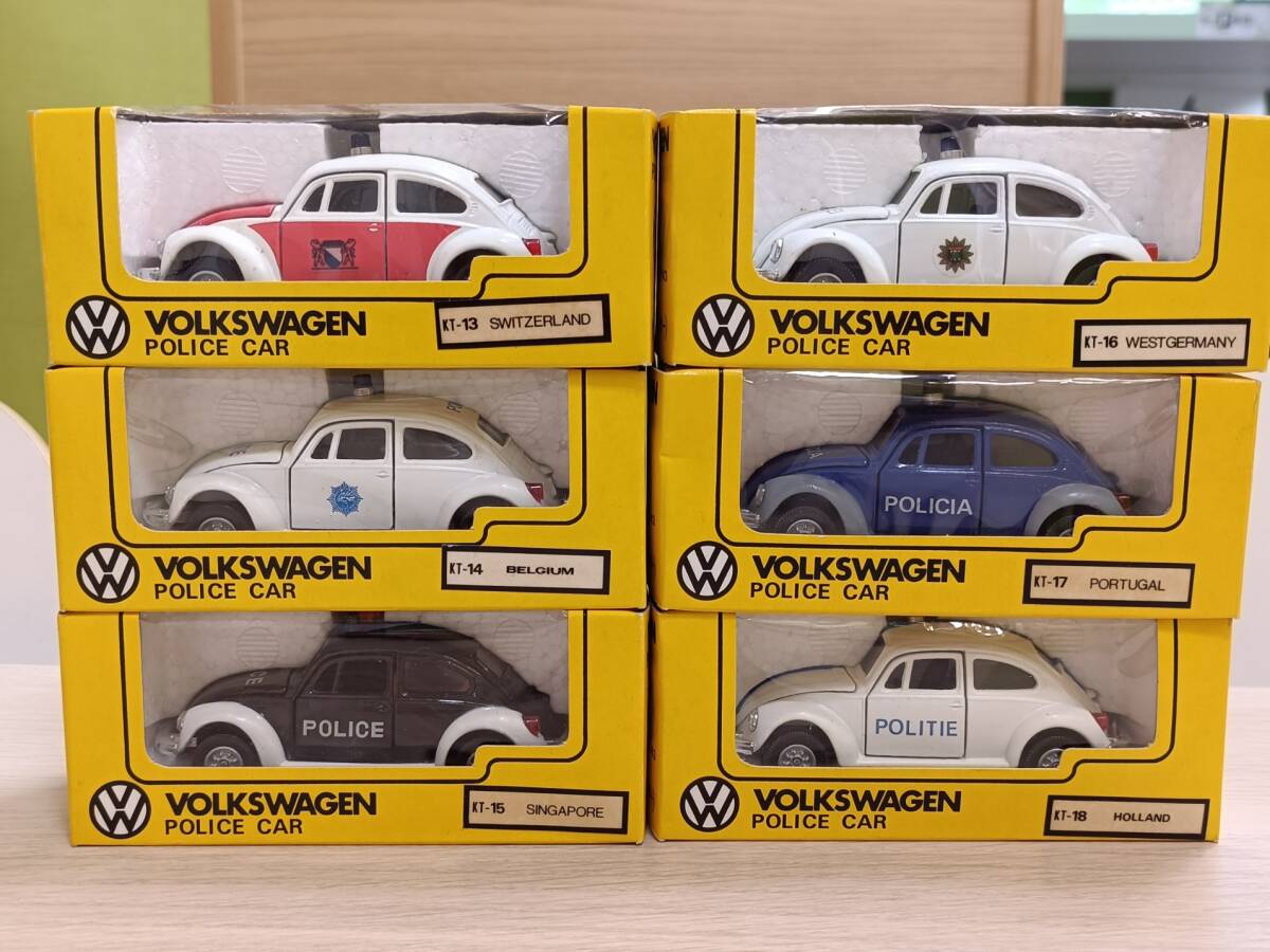 【6台セット・未使用】 カドー 日本製 1/43 フォルクスワーゲン ポリスカー KADO　ミニカー 
