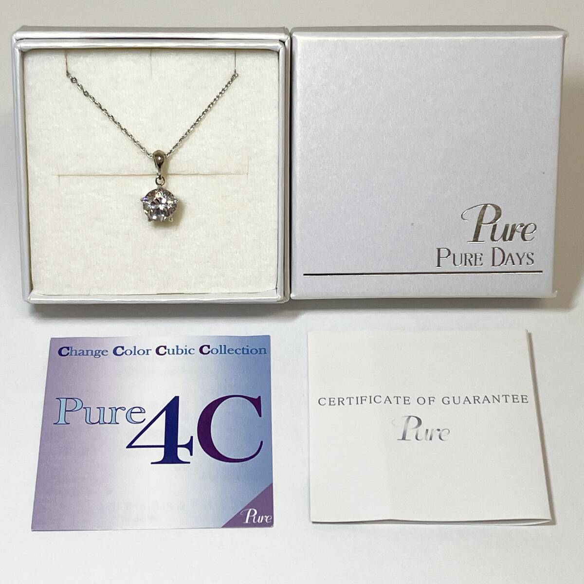Pure ピュア PURE DAYS チェンジカラーキュービッグコレクション ネックレス トップ 925 シルバー レディース アクセサリー 中古品 