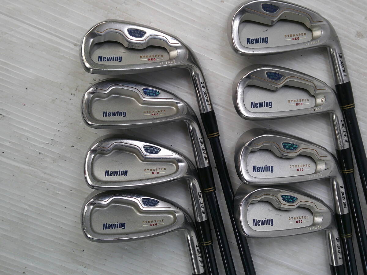 ♪ BRIDGESTONE アイアン Newing ニューイング DYNASPEC NEO 8本組 5-9.A.P.S / オリジナルシャフト FLEX:S 送料は説明欄※現状品 ■１６０