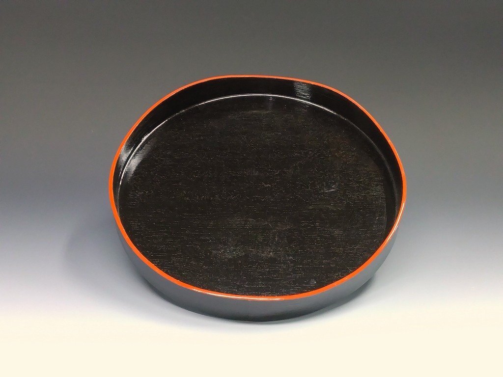 お買い得茶道具◆◇木製 合塗爪紅 山道盆 九寸 うぶだし品◇◆抹茶 O-matcha, 漆器 漆芸 lacquer ware, モダン茶道具 tea dbsy15595-p
