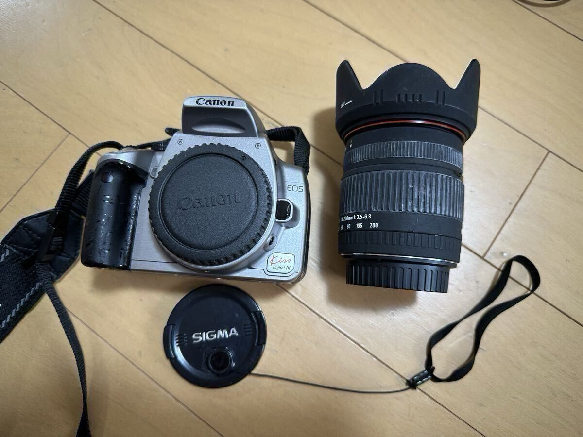 CANON EOS kiss デジタルN ボディ& sigma18-200mm f3.5-6.3DC レンズセット　ジャンク
