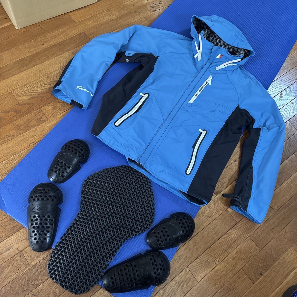 ●KUSHITANI K-2660 ウインターアメニタジャケット LLサイズ ライトブルー USED品●簡易防水・初期型アウターのみ
