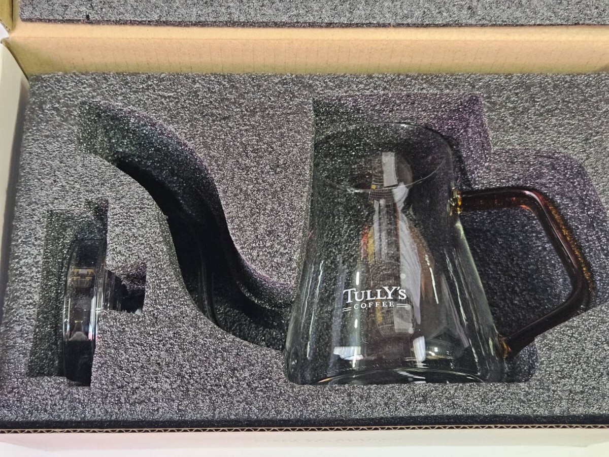 【未使用保管品】TULLY'S COFFEE 耐熱ガラス製細口ポット 300ml ドリップポット タリーズ 箱付　MN263