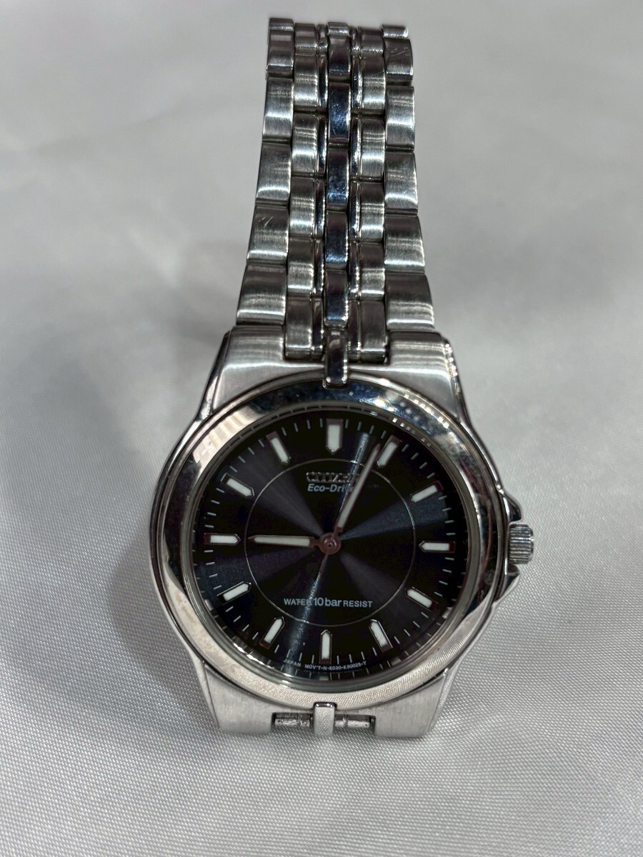 【現状品】CITIZEN Eco-Drive エコドライブ レディース腕時計 ソーラー ブラック文字盤 シチズン MN228