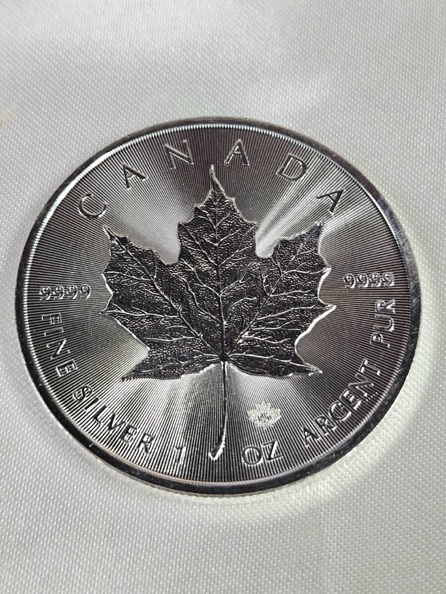 2022 カナダ メイプルリーフ銀貨 5ドル 1オンス .9999 純銀 シルバーコイン エリザベス2世　6-3-1