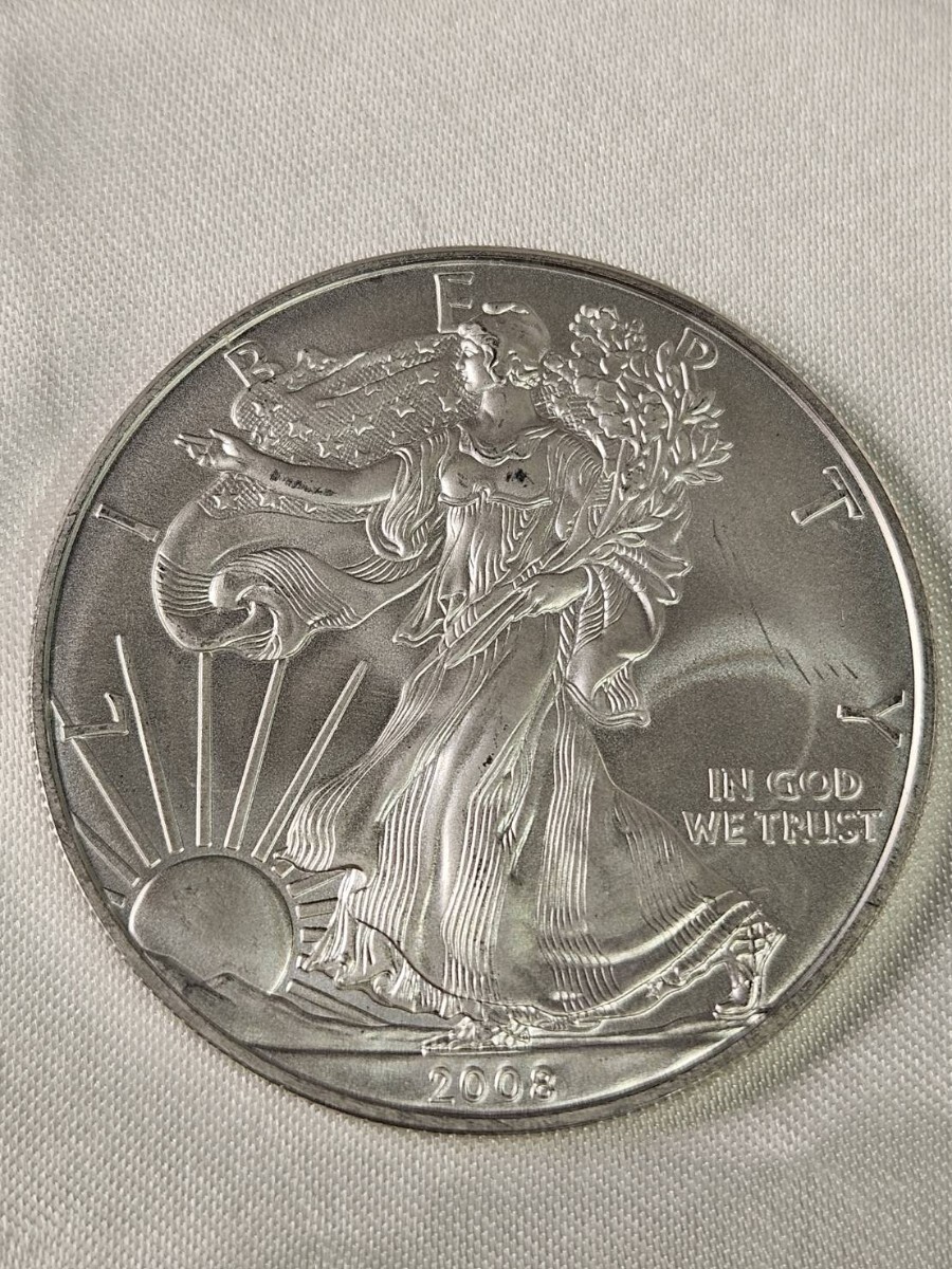 2008 アメリカ イーグル銀貨 1ドル 1オンス Silver Eagle ONE SILVER DOLLAR 純銀 コイン　6-3-4