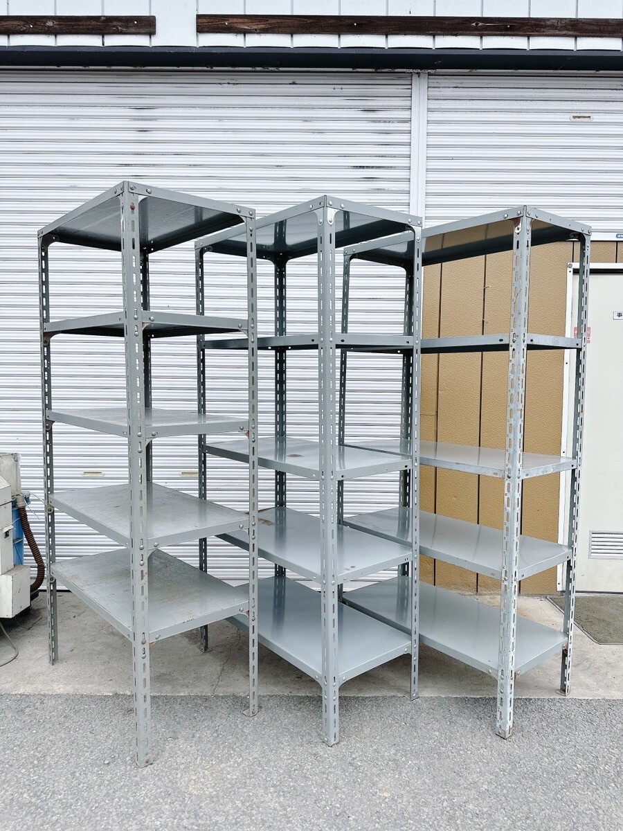 中古 大型 スチールラック 3個 まとめて 業務用 スチール棚 収納 店舗用品 工具置き ラック 棚 収納棚 収納棚 茨城県 0610あ1 H 家E3