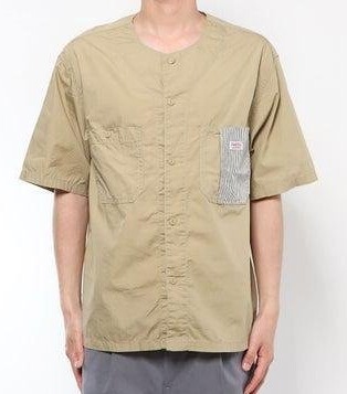 新品 コーエン coen / SMITH’S ノーカラー半袖シャツ ベージュ Lサイズ ♪ ユナイテッドアローズ