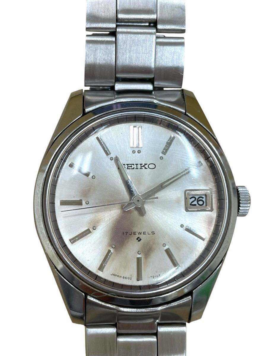 【稼働・手巻き】 SEIKO 6602-7040 腕時計 セイコー デイト 17石 アンティーク