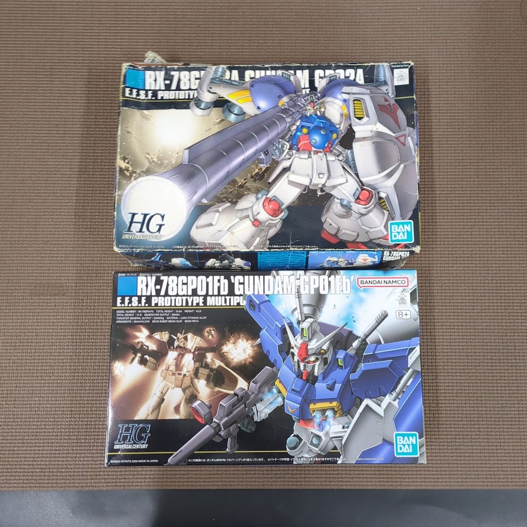 【B414-6】未組立 プラモデル HG ガンダムGP01Fb ガンダムGP02A 計2点 まとめ売り