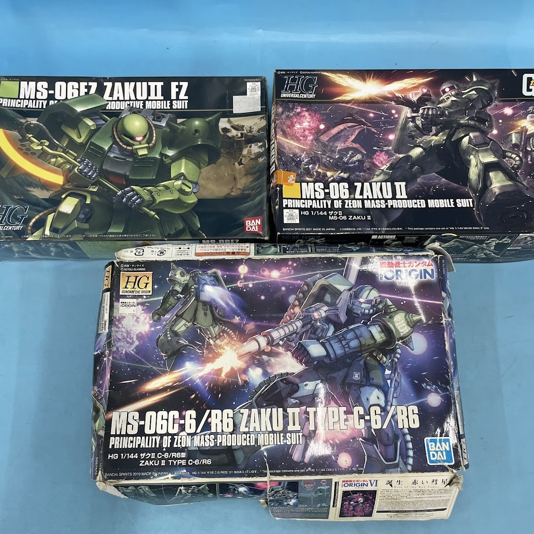 【B415-6】未組立 プラモデル HG ザクⅡ ザクⅡ 改 ザクⅡ TYPE C6/R6 計3点 まとめ売り