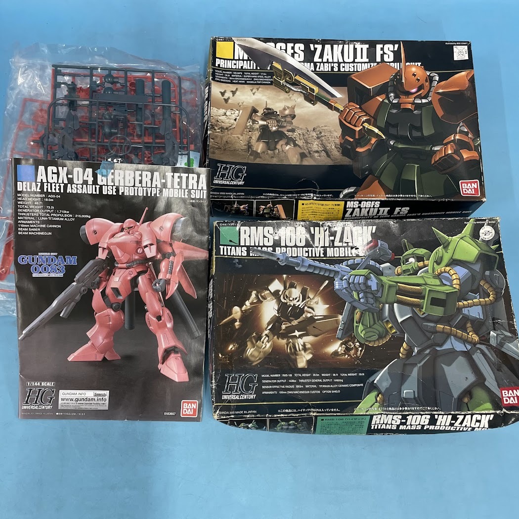 【B422-6】未組立 プラモデル 箱無し HGUC ザクⅡFS型（ガルマ・ザビ専用機）ハイザック 計3点 など まとめ売り