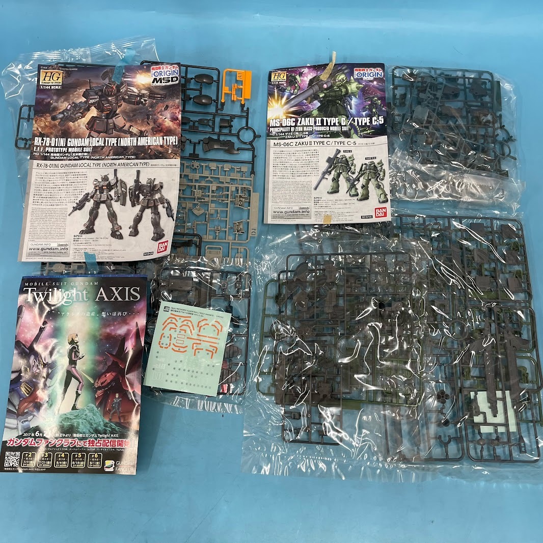【B428-6】未組立 プラモデル 箱無し HG ザクⅡ C型/C-5型 局地型ガンダム（北米戦仕様） 計2点 まとめ売り