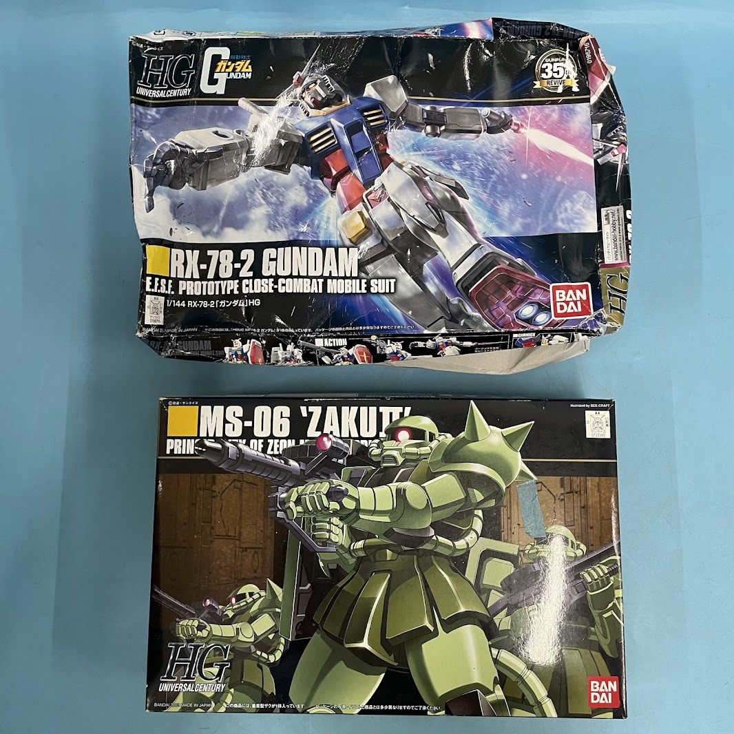 【B433-6】未組立 プラモデル HGUC ガンダム HG ザクⅡ 計2点 まとめ売り