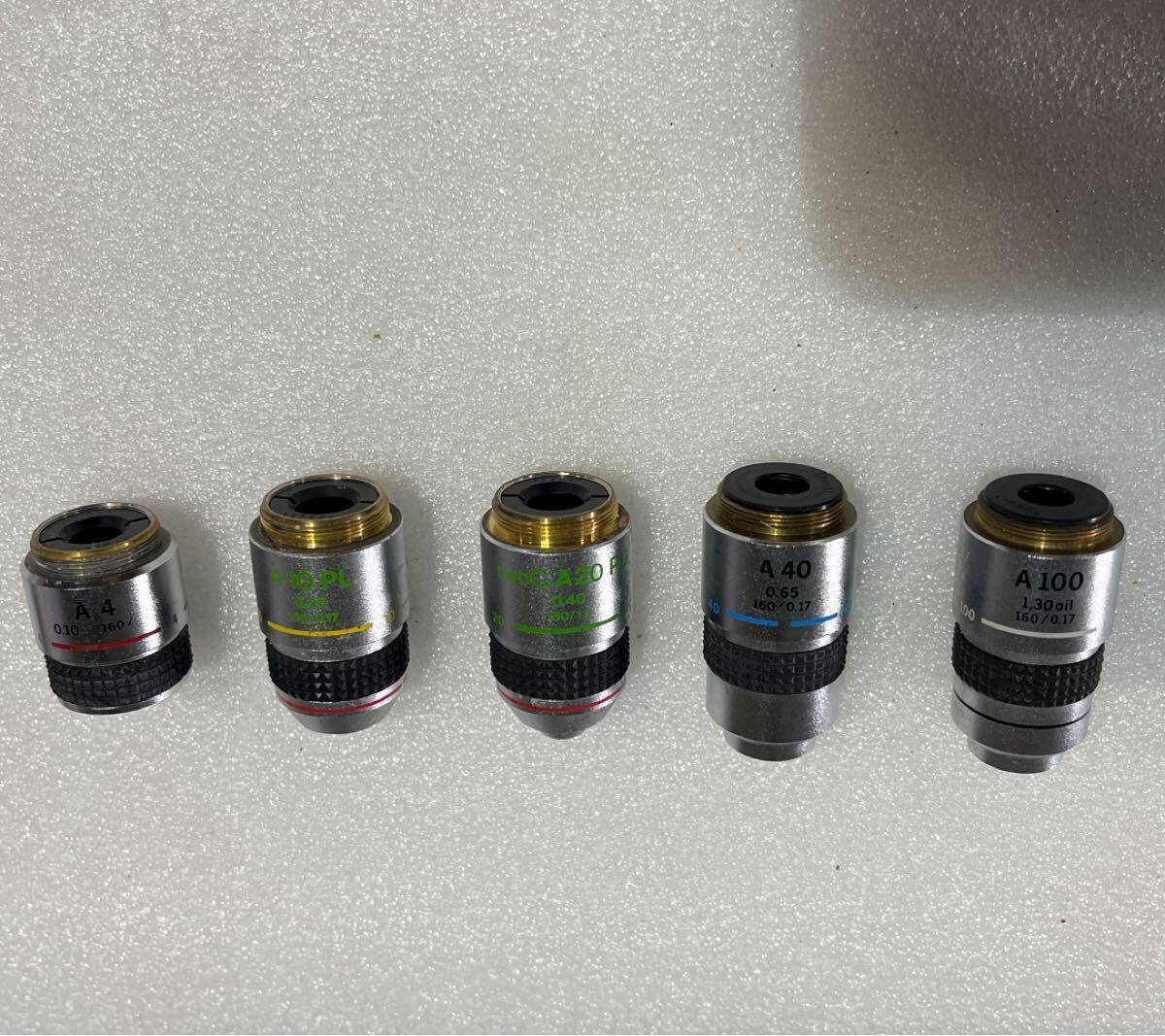 OLYMPUS 顕微鏡対物レンズ　　A4/A10PL/LWDC A20 PL/A40/A100 oil