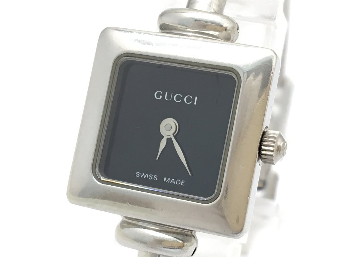GUCCI グッチ「1900 L」2針 ブラック文字盤 腕時計 動作未確認 現状渡し 中古【UW050602】▲