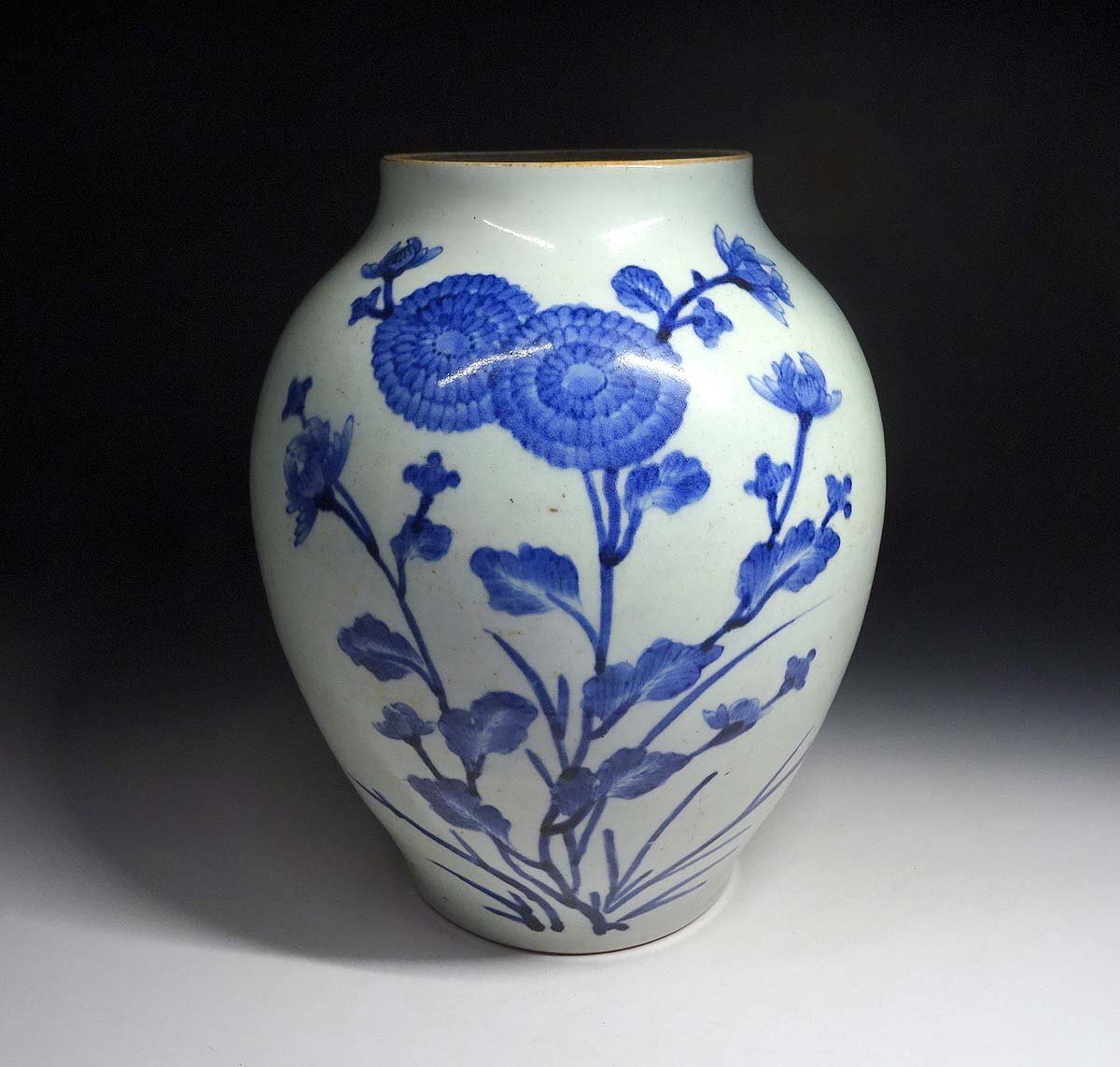 緑屋s■ 中国古玩　染付　花瓶 壺　唐物 時代物　i9/6-6026/22-4#80