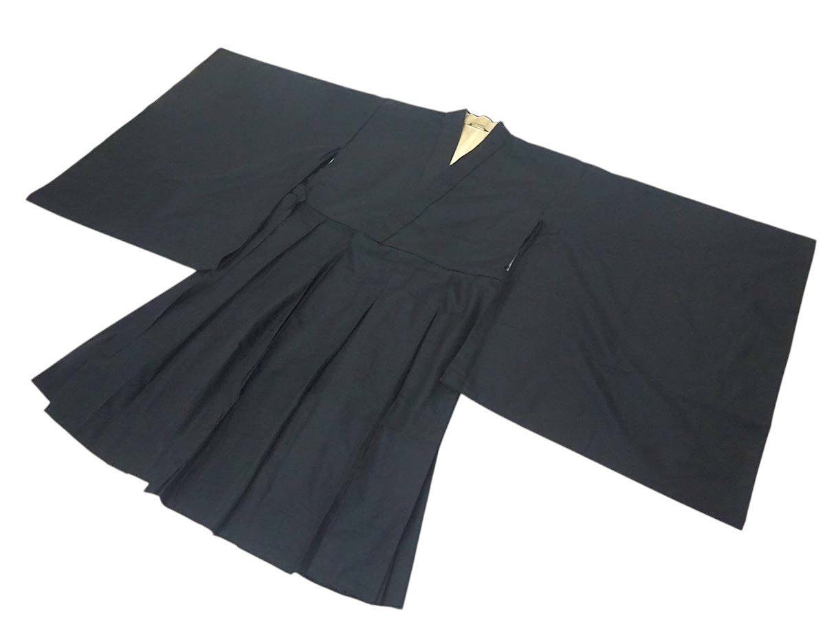 緑屋s■ 法衣 黒 正絹　法要 葬儀 仏具 僧侶 装束 袈裟　k8/5-1000/8-2#80