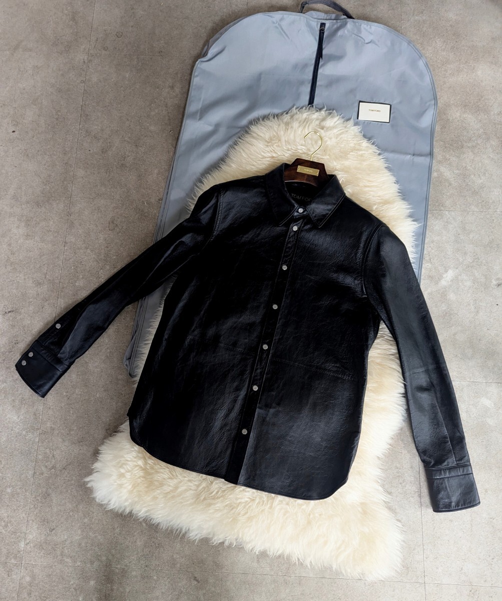 価格交渉可　新品未使用　極上品　希少モデル　トムフォード　ラムレザー　ジャケット　シャツ　52　54　50　XL　L