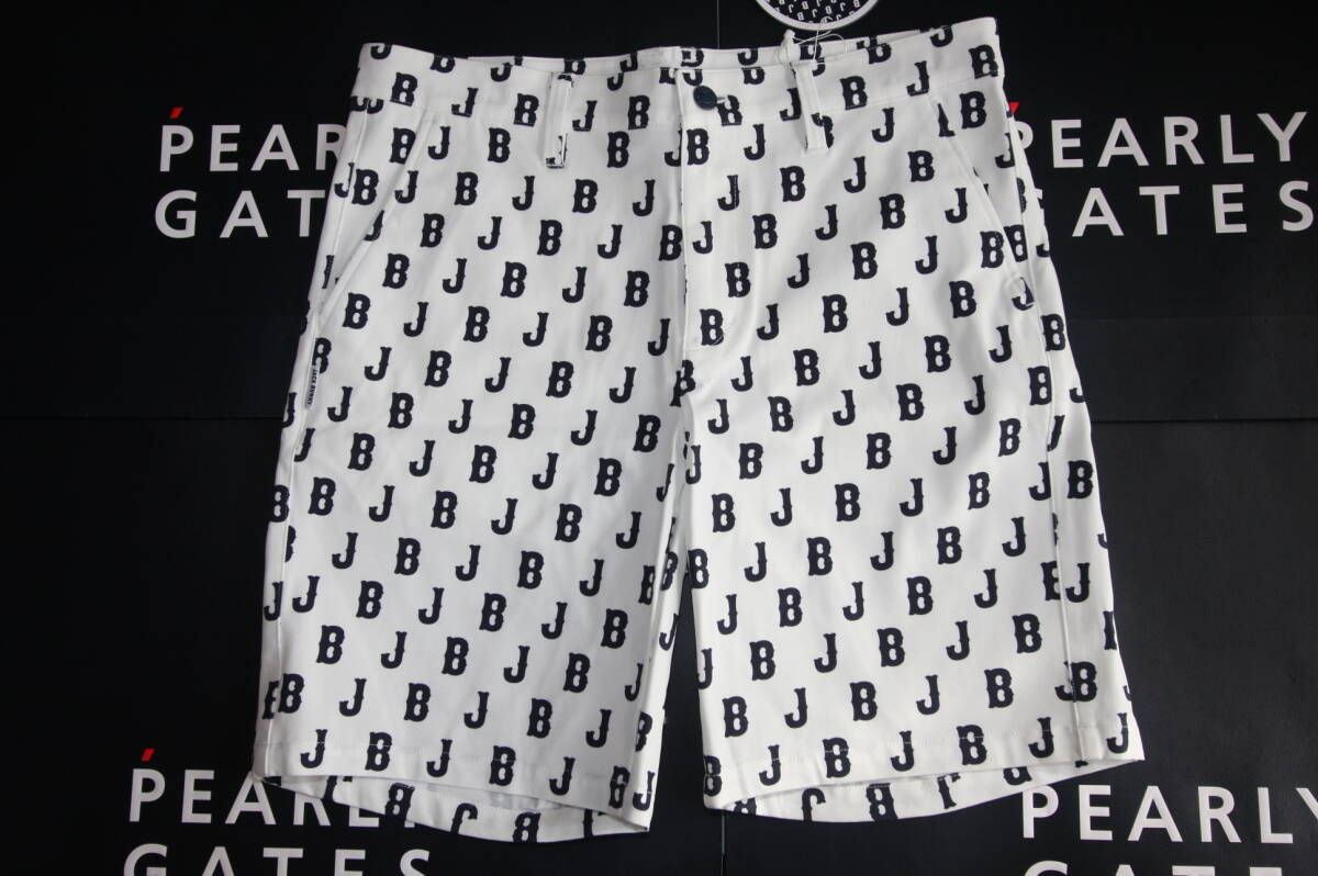 ★正規品★パーリーゲイツ PEARLY GATES ジャックバニー★大人気 ストレッチツイル総柄ショートパンツ★ホワイト★5(L)