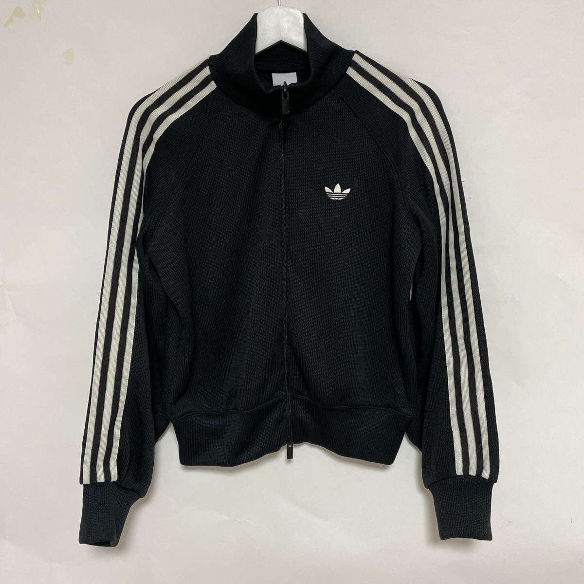 adidas アディダス ニット バルーン トラックトップ J/XL ブラック 中古