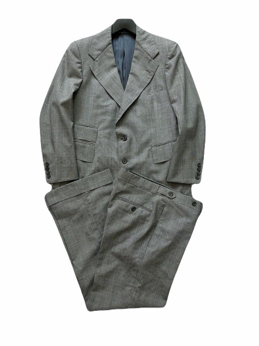 超希少 70s USA製 RALPH LAUREN スーツ 大文字タグ ヴィンテージ ラルフローレン 米国製 アメリカ製 ジャケット スラックス グレンチェック