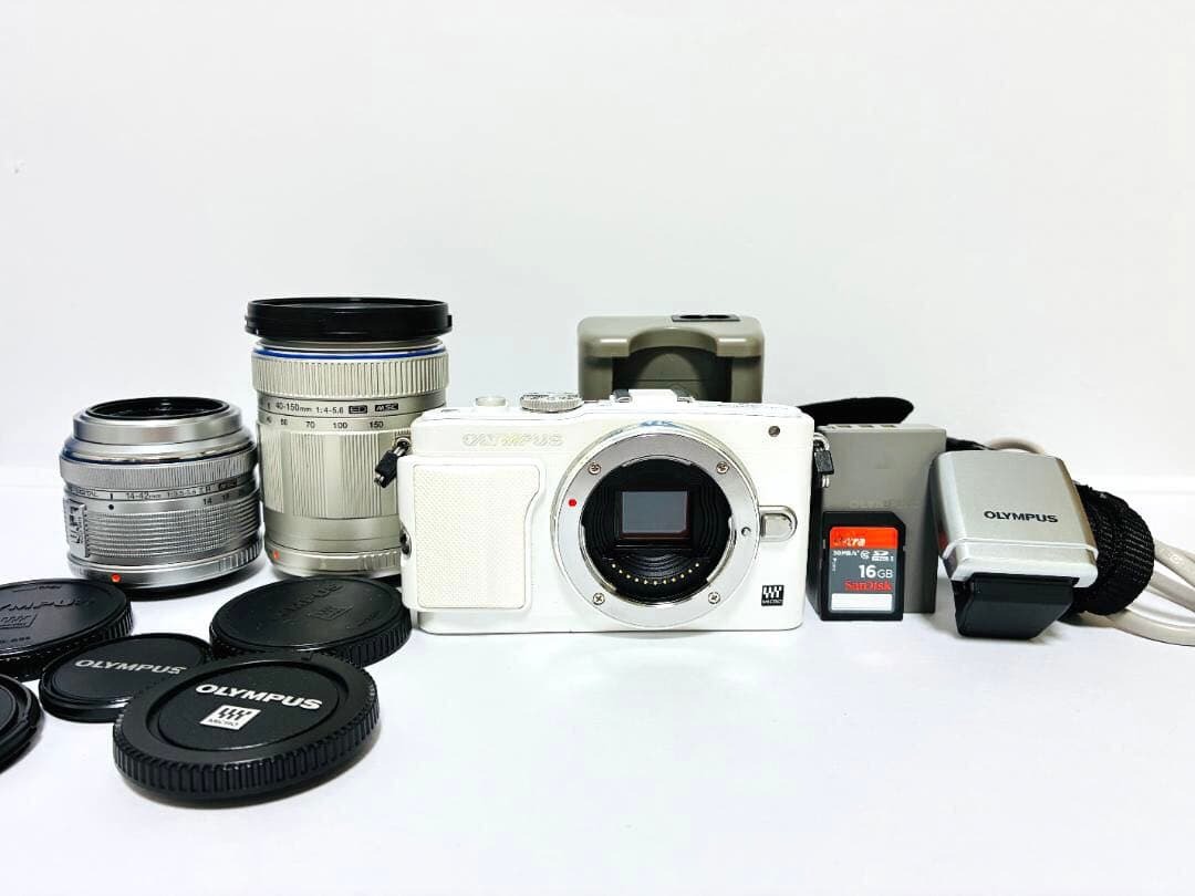 ■ 美品・S数2276回 ■ オリンパス　OLYMPUS PEN Lite E-PL6 ダブルレンズセット (M.ZUIKO DIGITAL 14-42mm + 40-150mm) #333-15JN26-Y