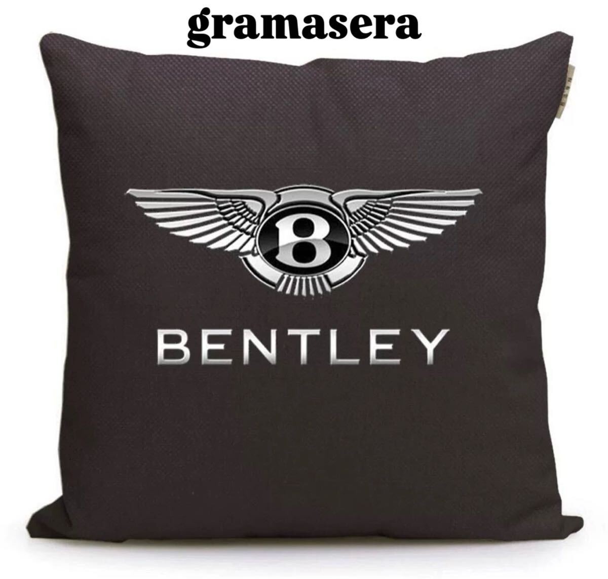 ★レア★ ベントレー　bentley クッション 高品質　ロゴクッション　エンブレム　黒