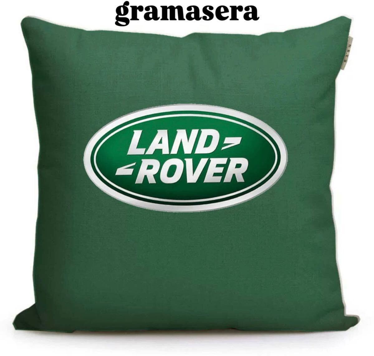 ★レア★ landrover Range Rover ランドローバー　クッション 高品質　ロゴクッション　エンブレム　レンジローバー　緑