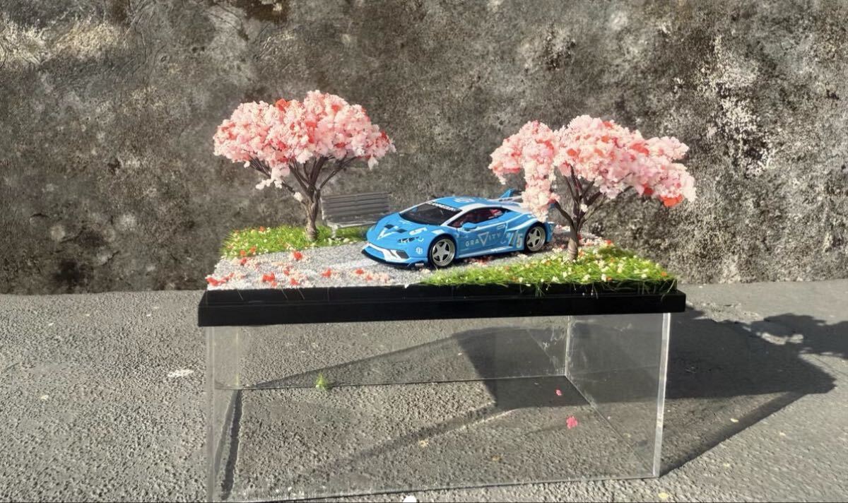 ★希少★ 1/64 模型　ガレージ ミニチュア ミニカー等　ディスプレイ　ジオラマ　ケース カーモデル展示用景観 ジオラマサンドボックス