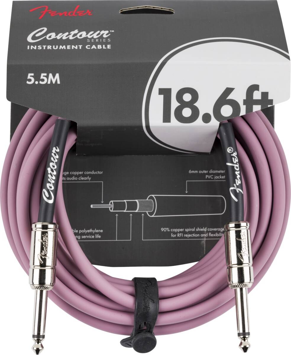 Fender　フェンダー 楽器用ケーブル　ギター　シールド　Contour 18.6' 　Burgundy Mist　約5.5m