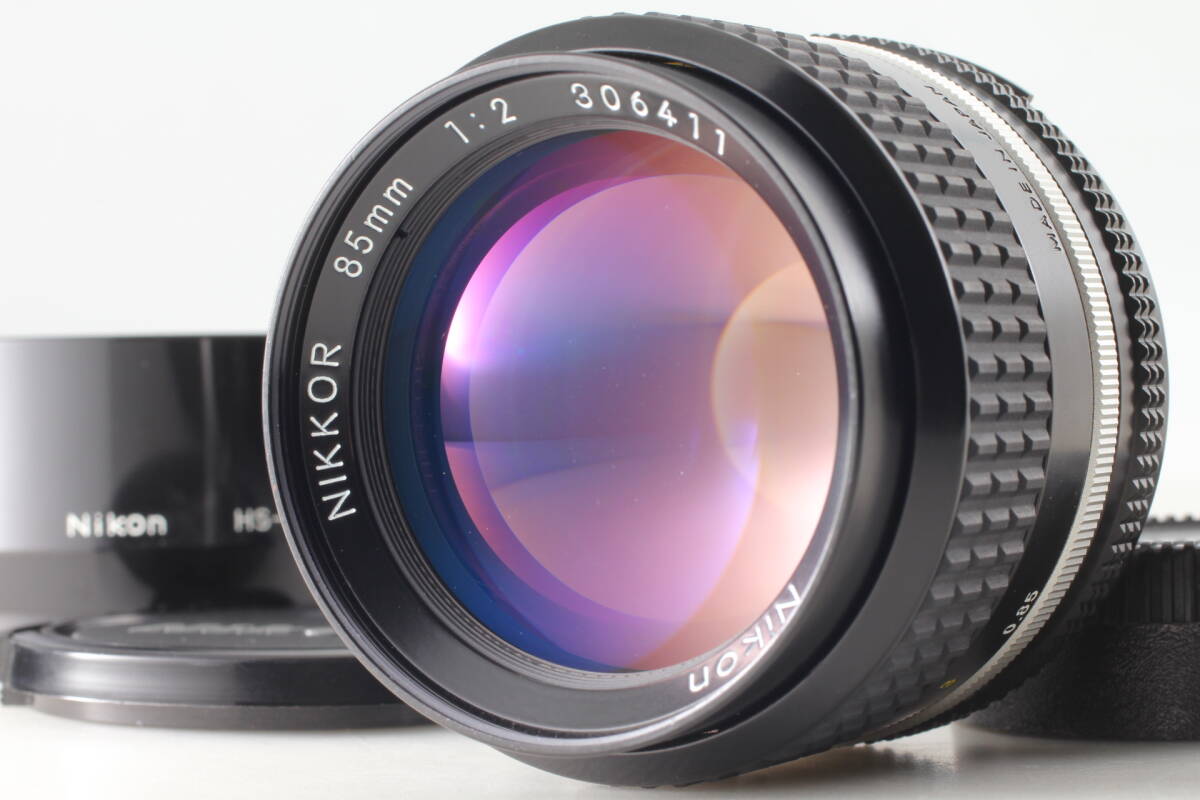 【美品・HS-10フード付】Nikon Ai-S Nikkor 85mm F2 ポートレートレンズ MF 動作確認済 EF-2079