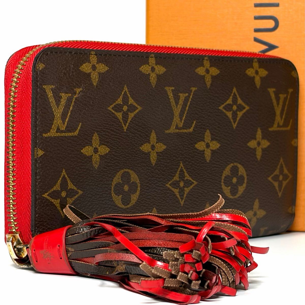 【超美品/超希少/限定品】 ルイヴィトン モノグラム コクリコ ジッピーウォレット タッセル フリンジ ロングウォレット 長財布 M62402