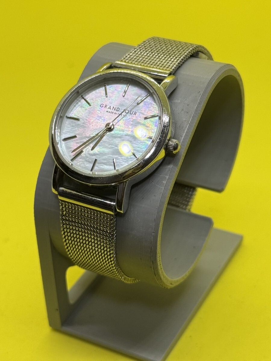 V-3 GRAND JOUR クォーツ 腕時計 レディース グランジュール メッシュベルト