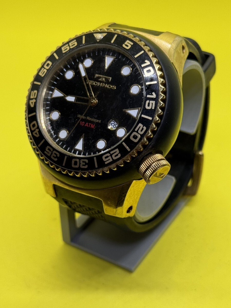 X-6 TECHNOS クォーツ 腕時計 T-1144 メンズ テクノス