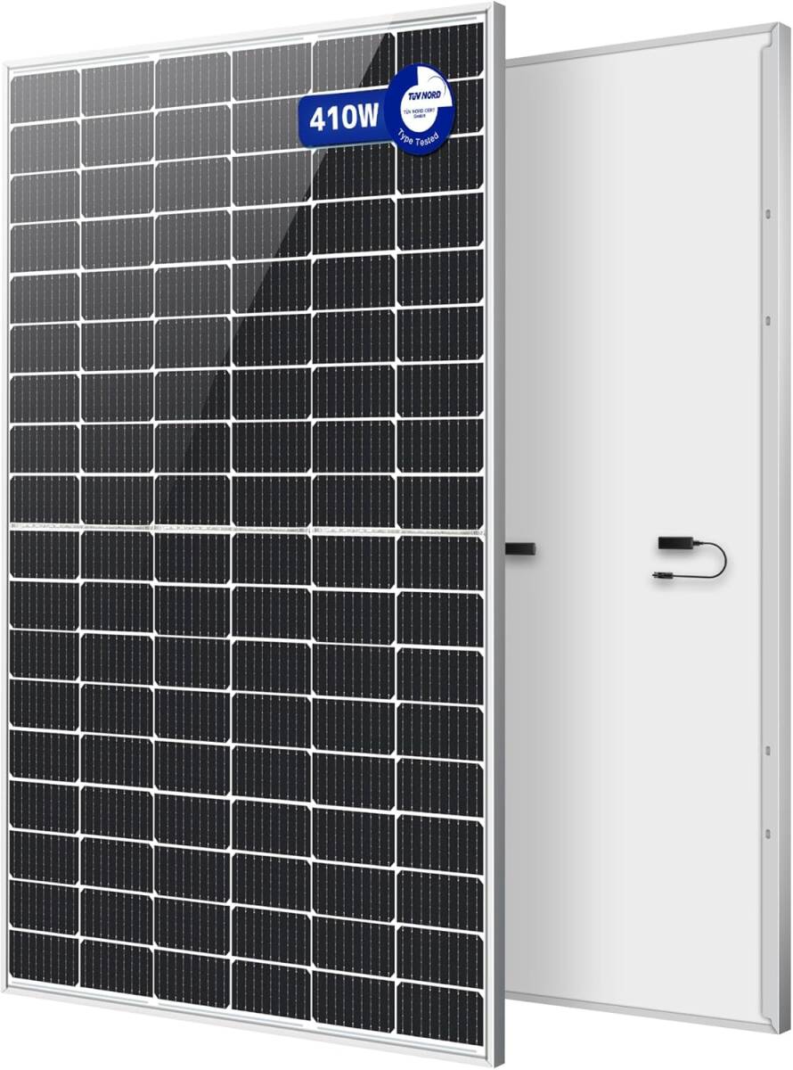 新品 410W ソーラーパネル 1枚入 変換効率21% PERC 高性能 単結晶 400W 動作電圧：31.4v 開放電圧 37.3V次世代型 ベランダー設置 Yinleader
