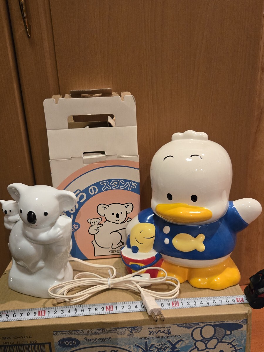 昭和レトロ　光るコアラのスタンド、アヒルの貯金箱