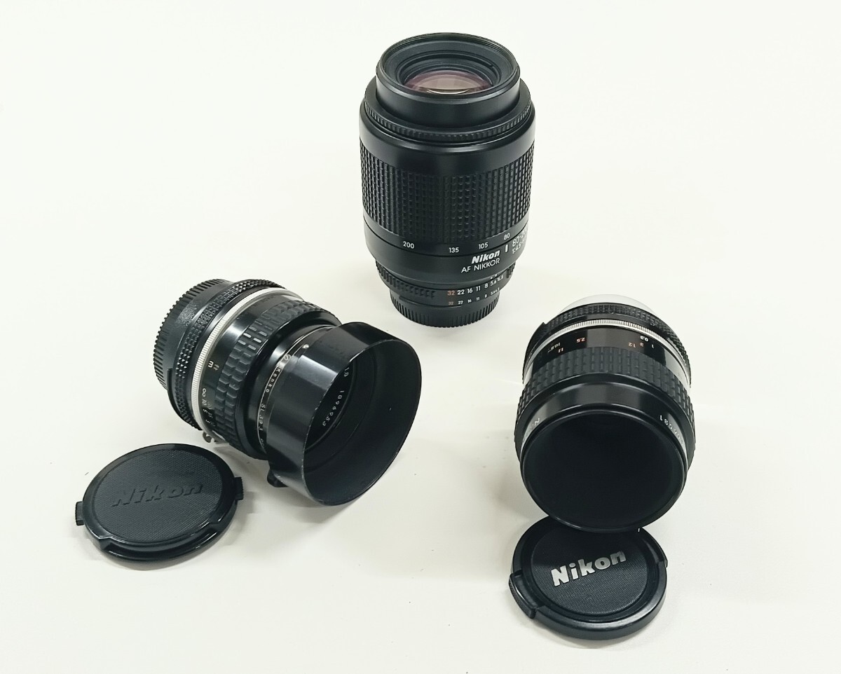 1円スタ Nikon ニコン カメラレンズ おまとめ3点 一眼レフカメラ用 交換レンズ ジャンク 付属品なし 動作未確認 現状品 【K001384】