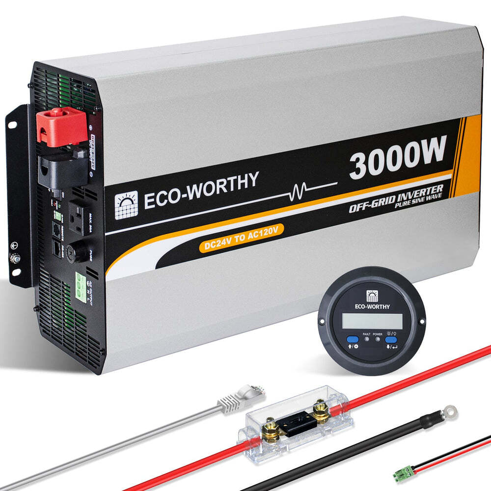 【新品】ECO-WORTHY 3000W オフグリッド純正正弦波インバーター 24V ～ 110V