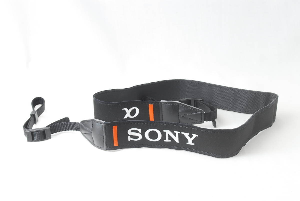 ☆未使用☆Sony ソニー α アルファ カメラ ストラップ 黒色(ブラック)×白色(ホワイト)×橙(オレンジ) ミラーレス ネック Camera Strap☆