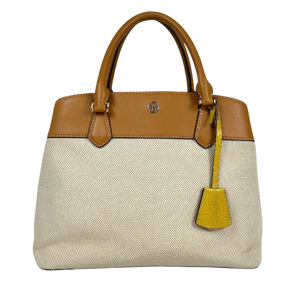 [9304-803] TORY BURCH ベージュ トートバッグ レディース トリーバーチ　ショルダーなし　中古品
