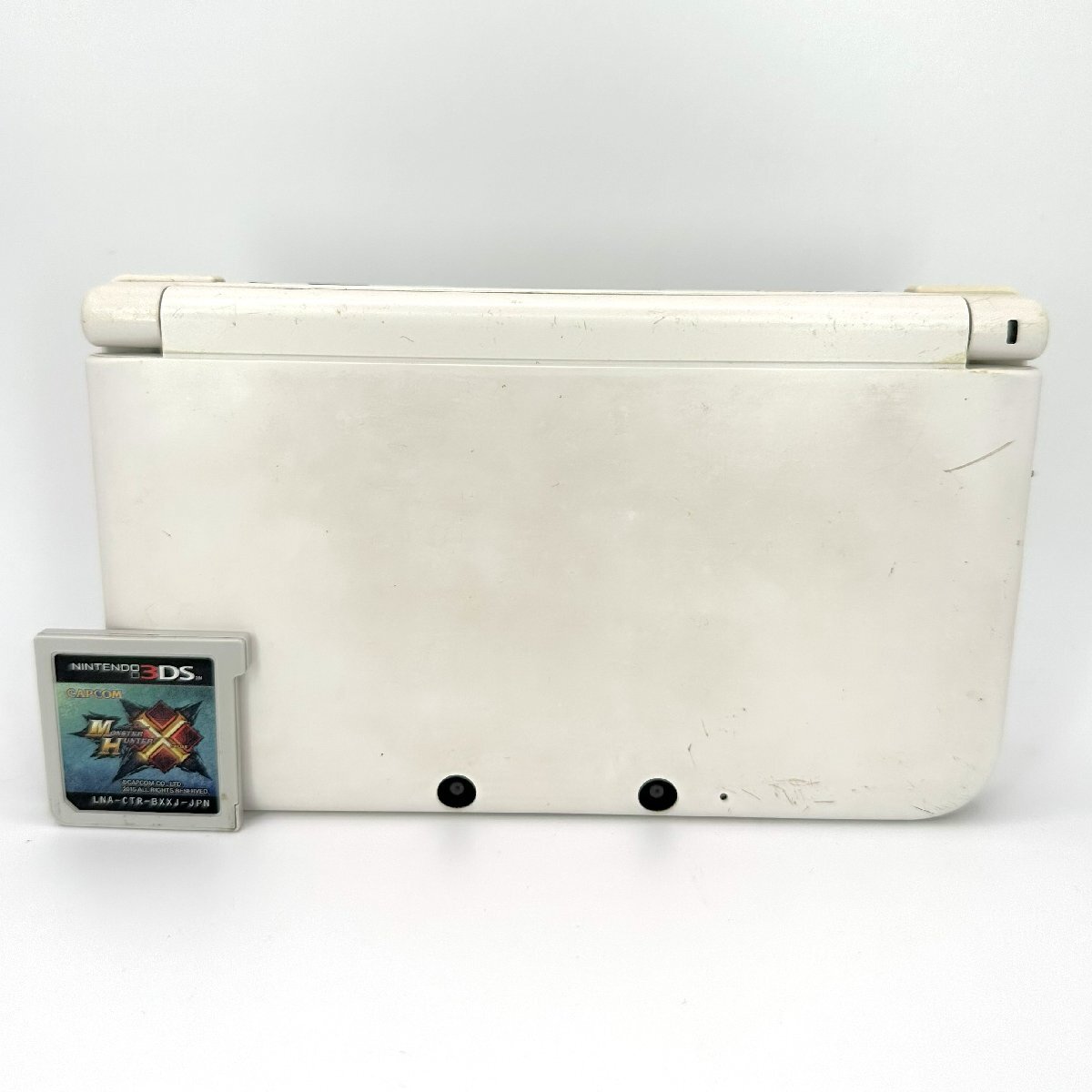 [9304-807] 1円スタート NINTENDO 3DS LL ホワイト 任天堂 ニンテンドー3DS 本体 モンスターハンターX付 ゲーム機 SPR-S-JPNーC0