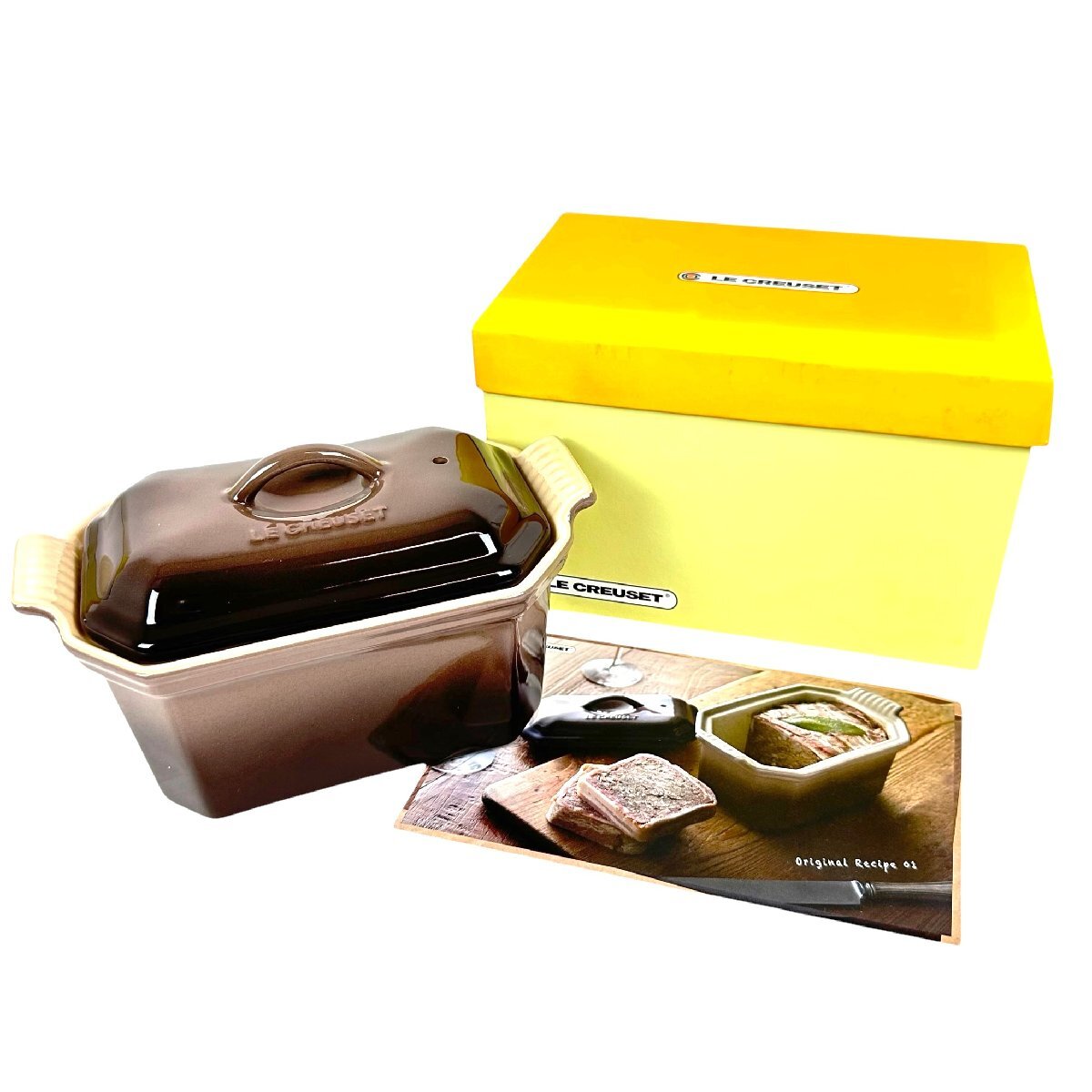 [9304-805] LE CREUSET ル・クルーゼ ヘリテッジ テリーヌ 0.6L 【中古】 内蓋 レシピ付き テリーヌ型 パテ型 未使用品