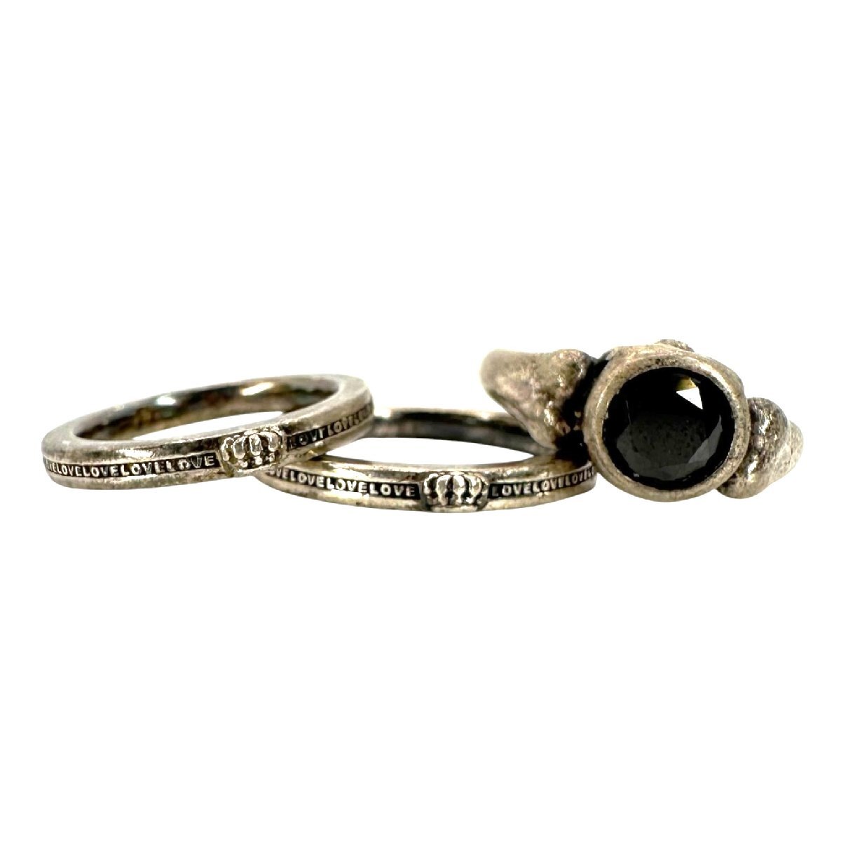 [9304-805]Justin Davis ジャスティン デイビス リング3点セット 【中古】 925 SV シルバー アクセサリー 指輪