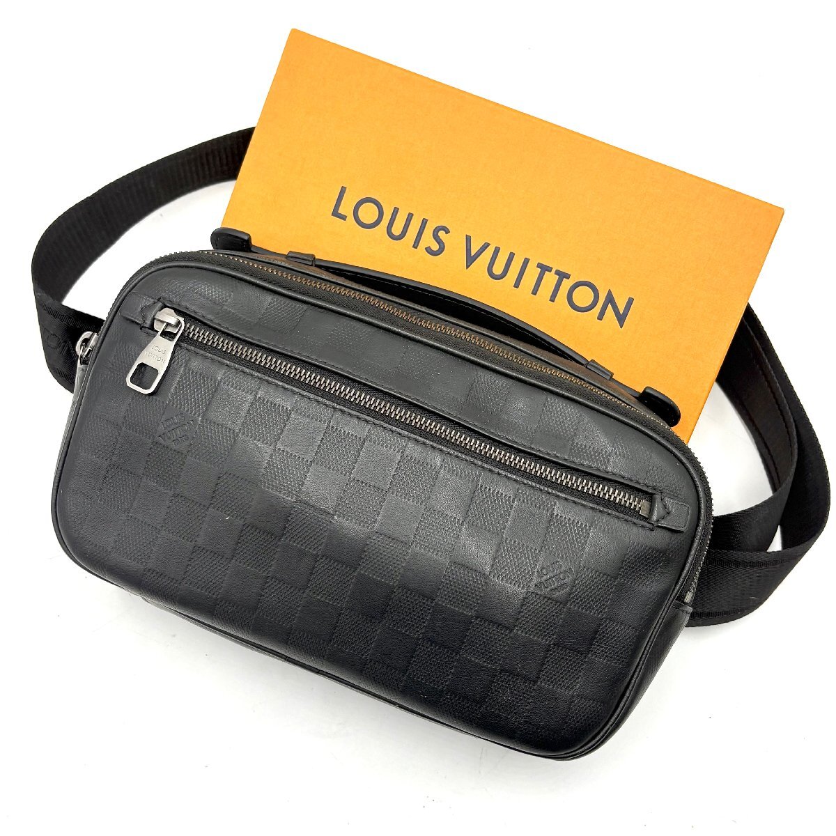 1円/極美品◎LOUIS VUITTON ルイヴィトン ダミエアンフィニ アンブレール オニキス メンズ ボディバッグ ショルダー バッグ 黒 N41288