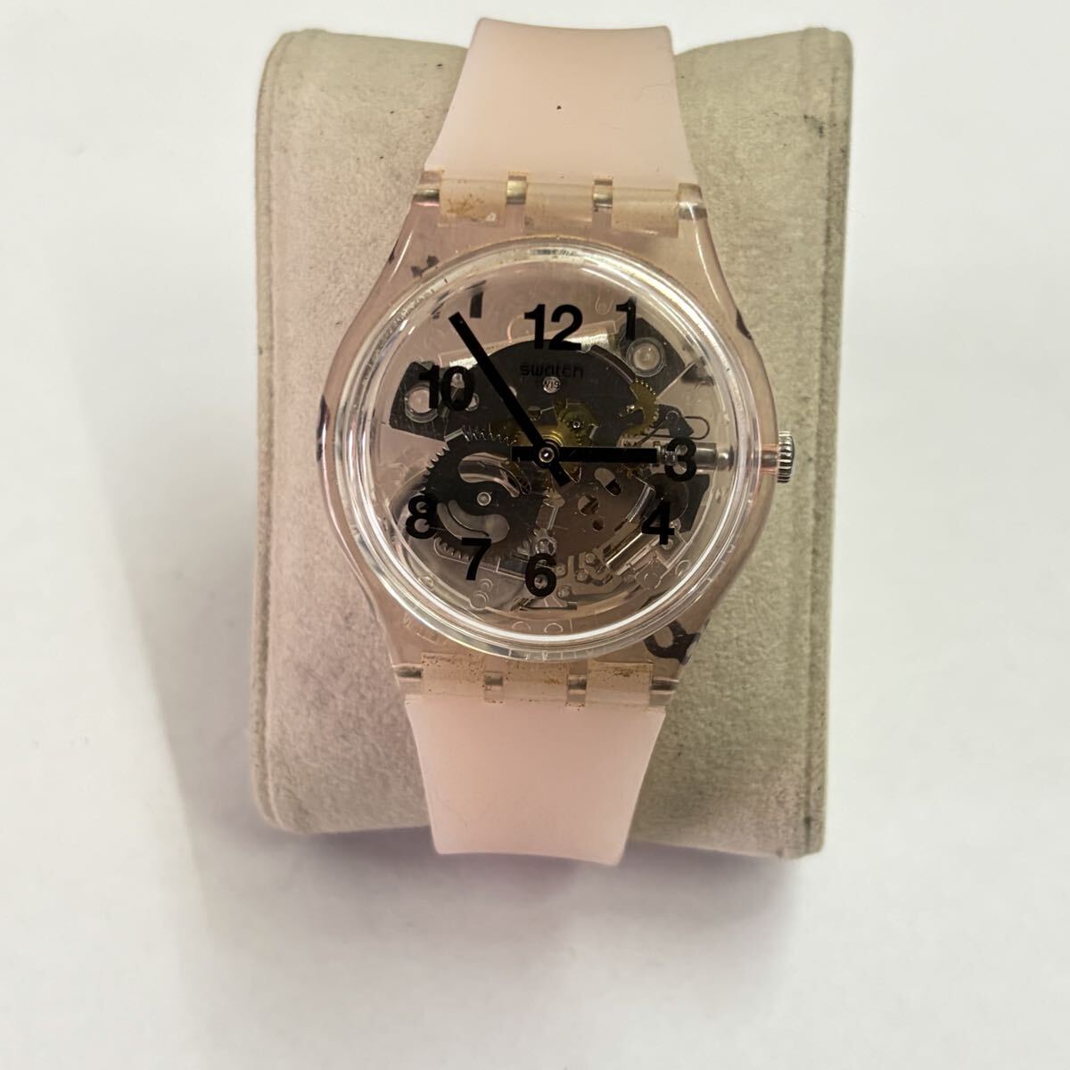 スウォッチ SWATCH PINK BOARD レディース腕時計 アナログ ラウンド スケルトン ピンク 稼働品